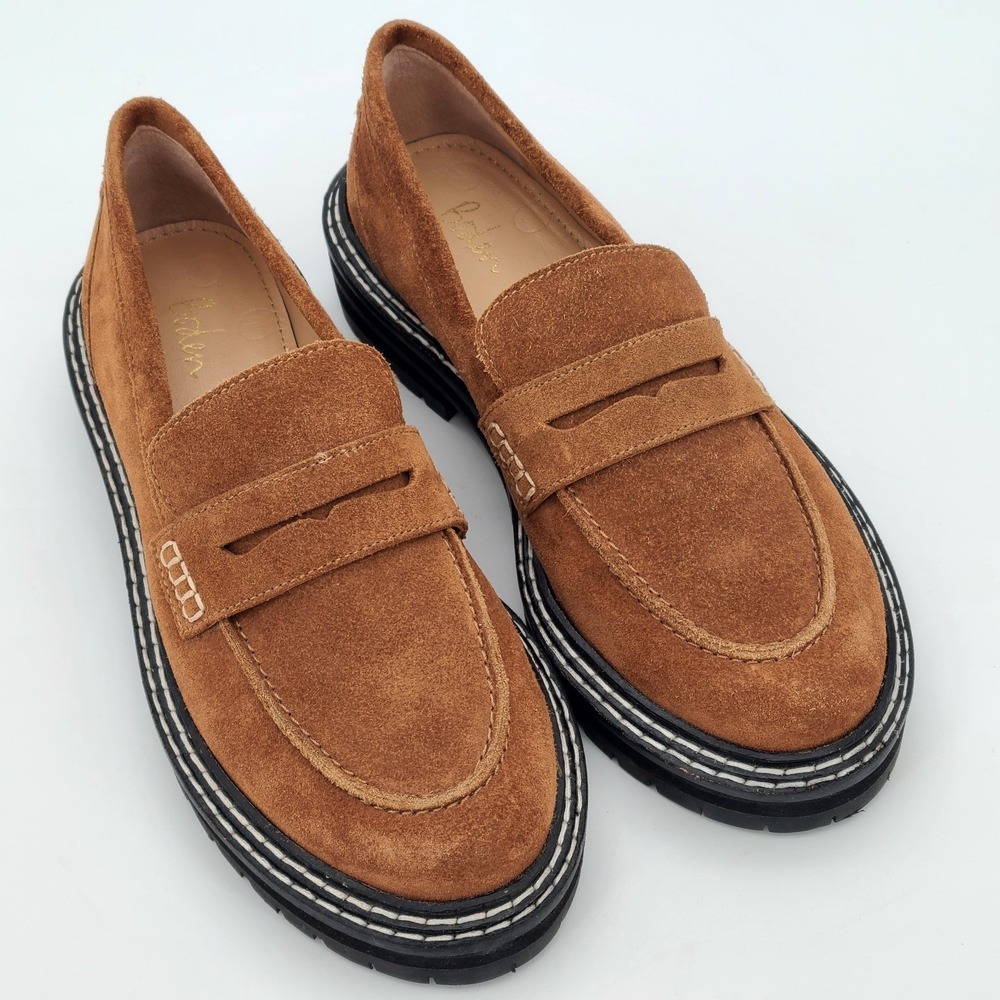 Boden Chunky Lug Sole Penny Loafers Brown Suede Size 37 (US 6) NWOT A 1283-37